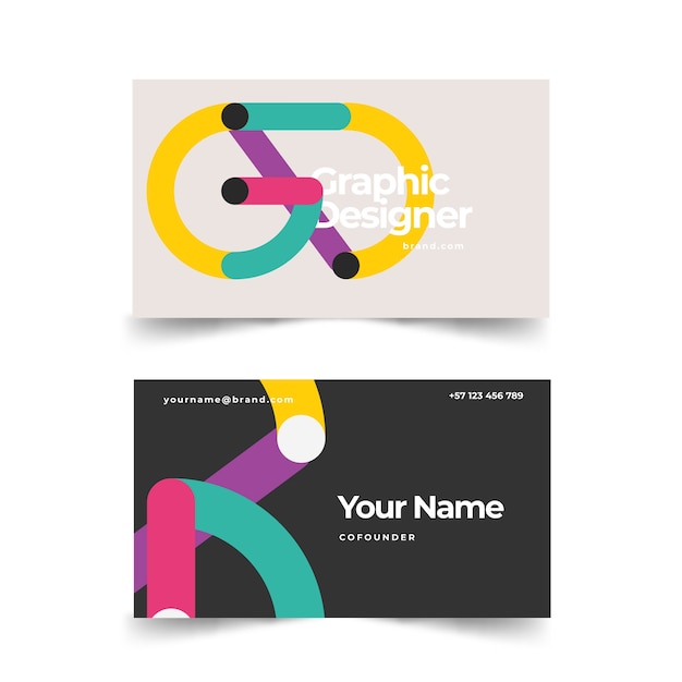 Funny graphic designer business card template