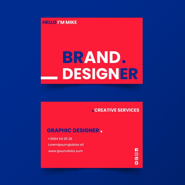 Funny graphic designer business card template