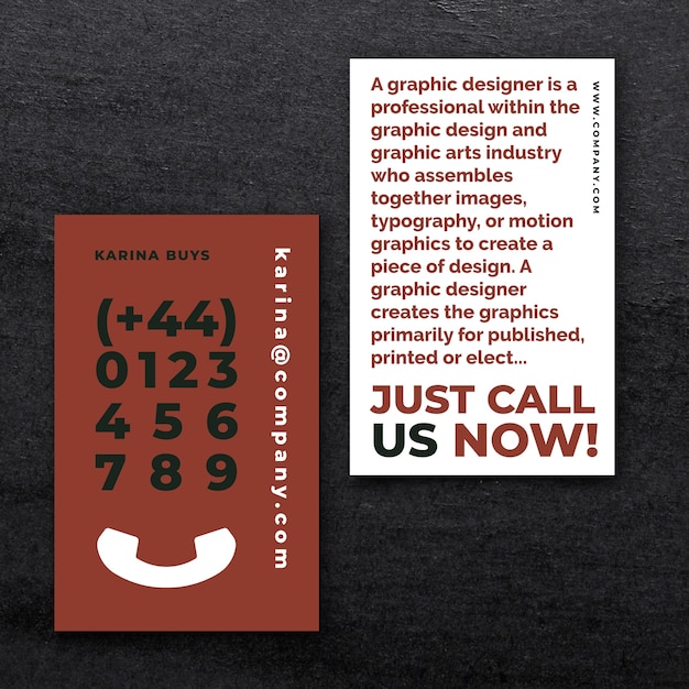 Funny graphic designer business card template