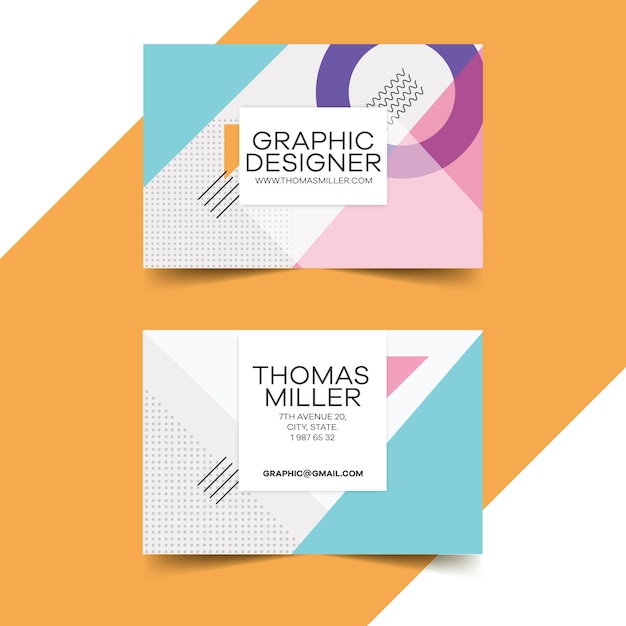 Funny graphic designer business card template