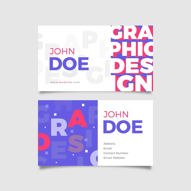 Free Vector funny graphic designer business card template