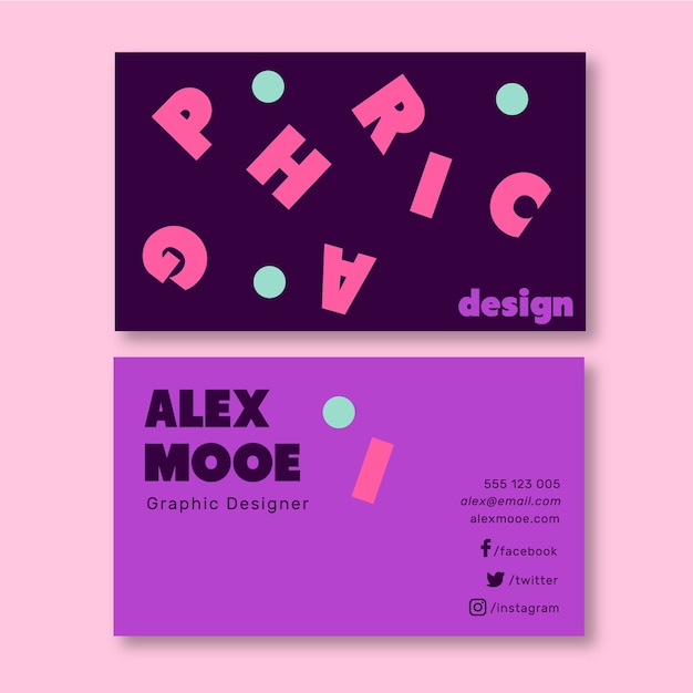 Free Vector funny graphic designer business card template