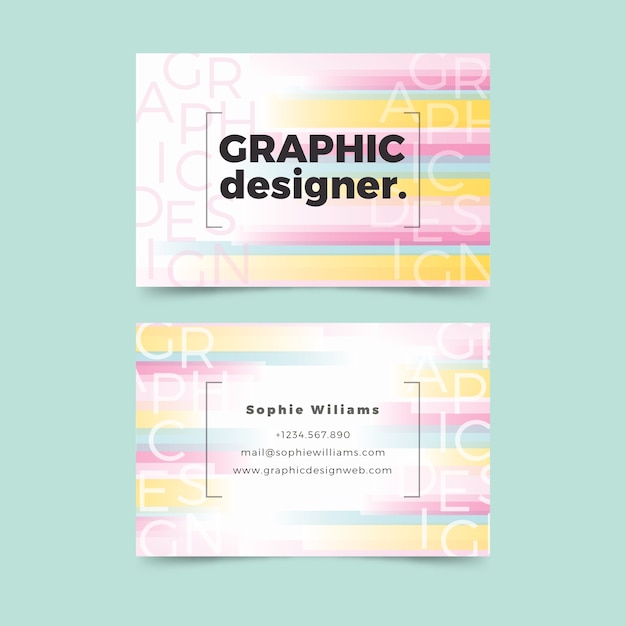 Funny graphic designer business card template