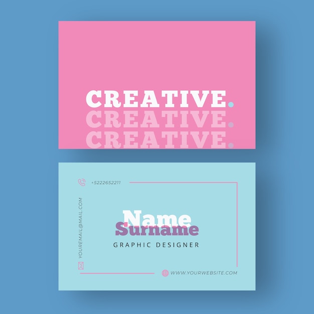 Funny graphic designer business card template