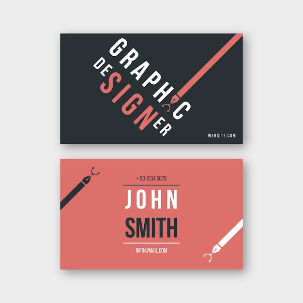 Free Vector funny graphic designer business card template