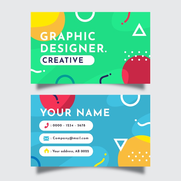 Funny graphic designer business card template