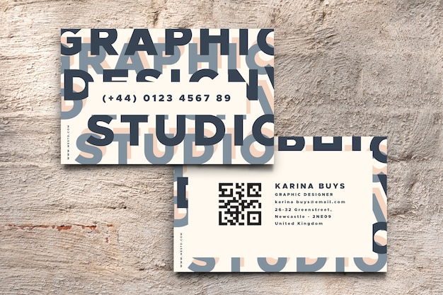 Free Vector funny graphic designer business card template