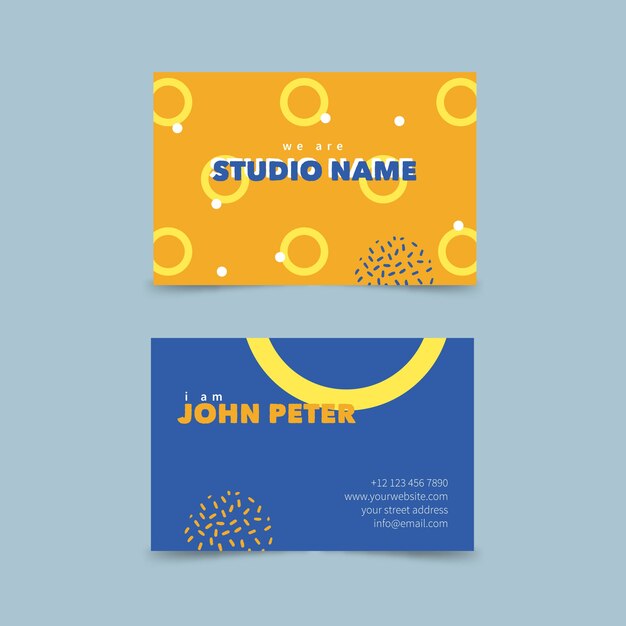 Funny graphic designer business card template