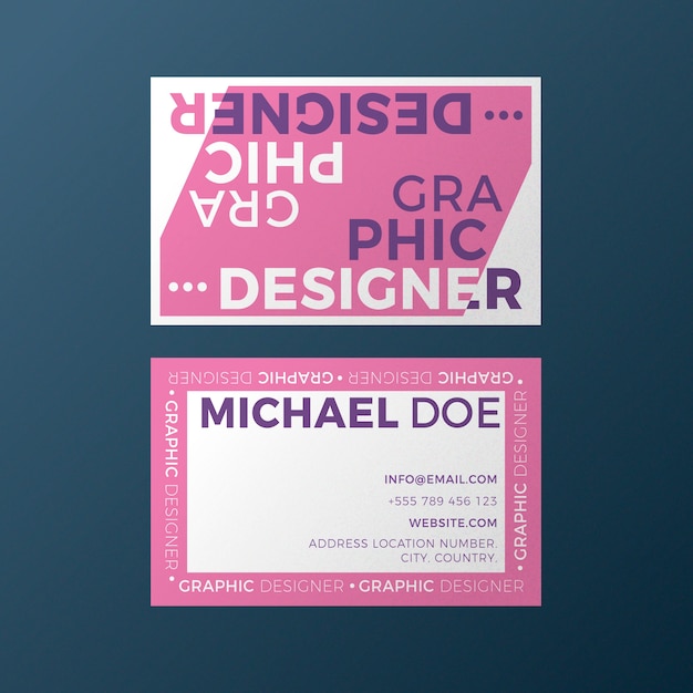 Free Vector funny graphic designer for business card