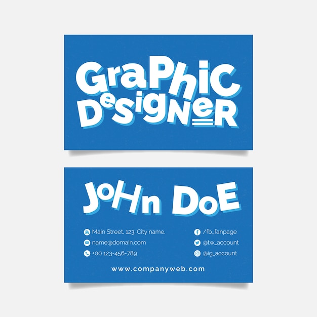 Free Vector funny graphic designer business card