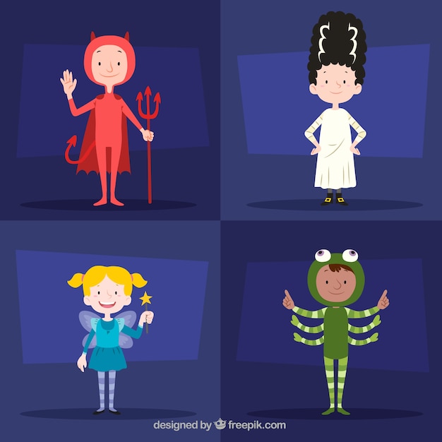 Free vector funny halloween costumes