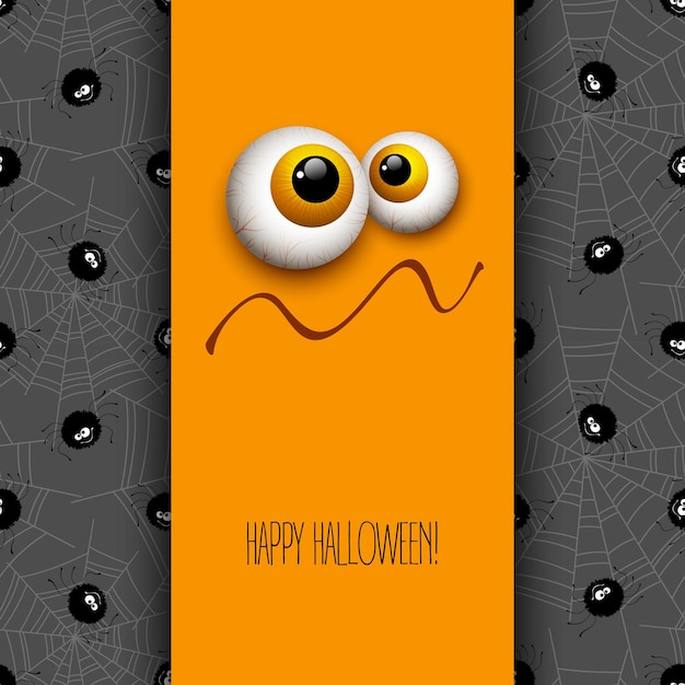 Funny Halloween greeting card monster eyes. Vector illustration EPS 10