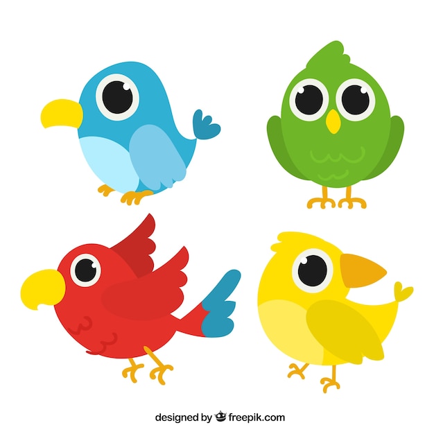 Free Vector funny hand drawn bird collection