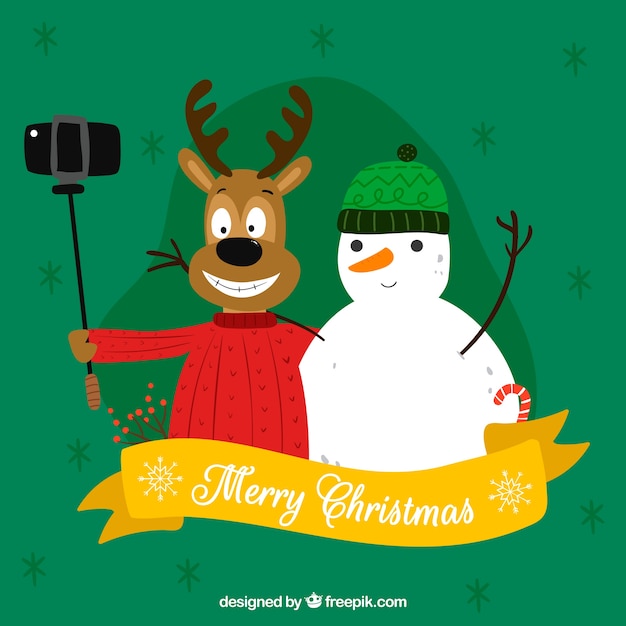 Free vector funny hand drawn merry christmas