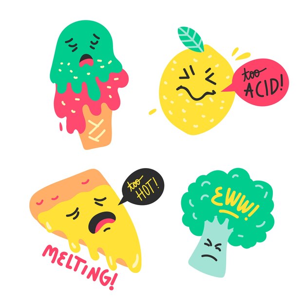 Funny hand-drawn sticker collection