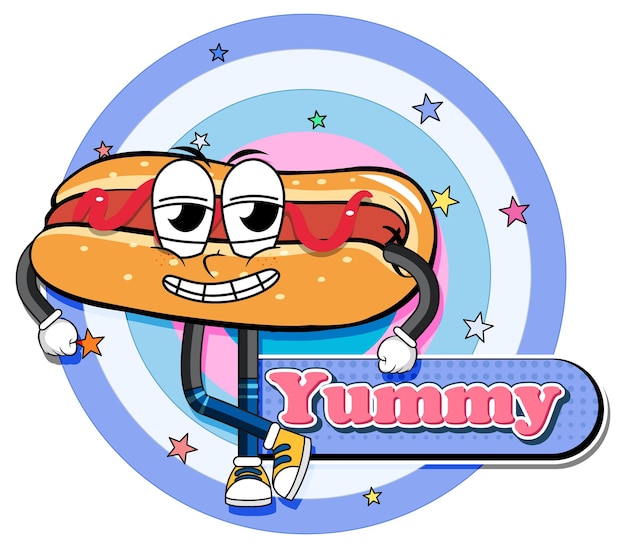 Free Vector funny hotdog cartoon character