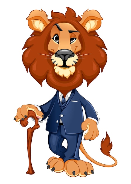 Free Vector funny lion elegantly dressedxafunny lion elegantly dressedxa