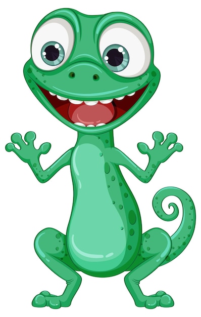 Free Vector funny lizard cartoon character