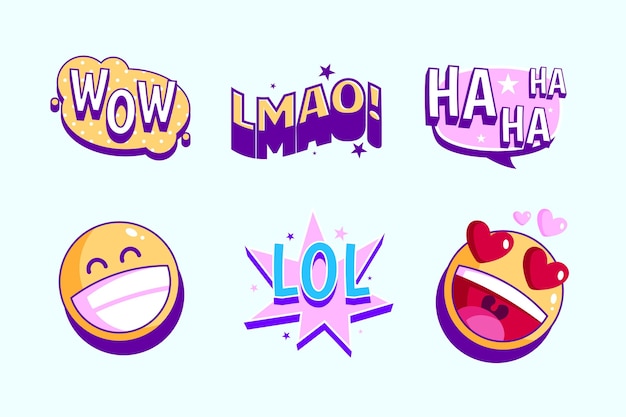 Funny lol stickers set