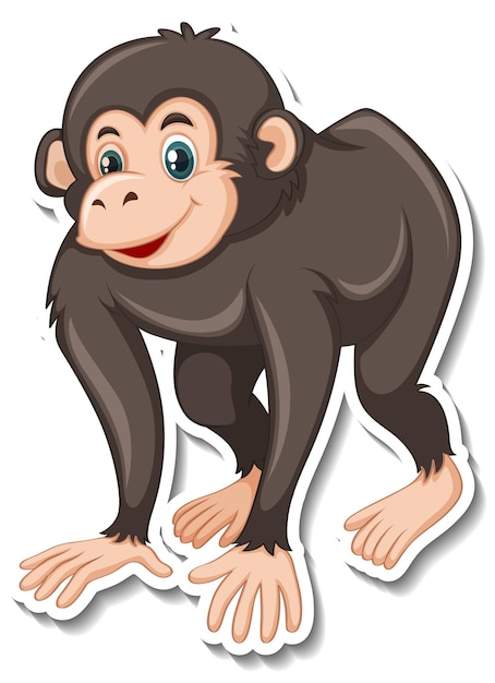 Free Vector funny monkey animal cartoon sticker