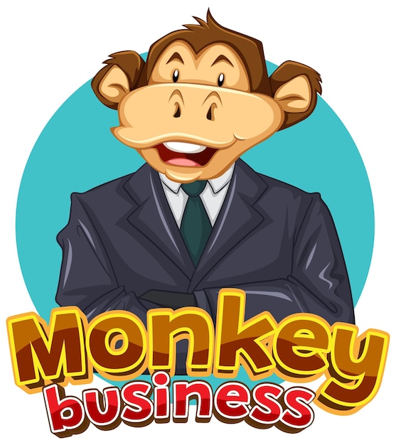 Free Vector funny monkey business cute cartoon illustration