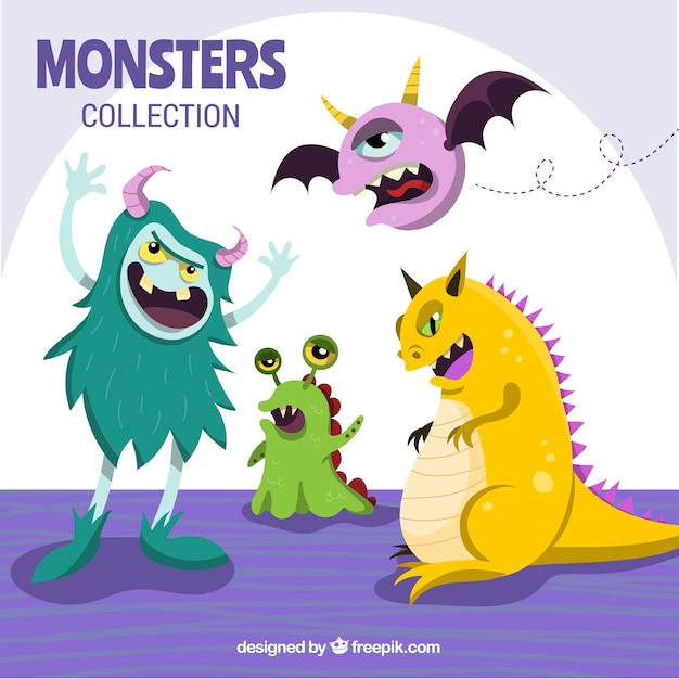 Funny monster character designs