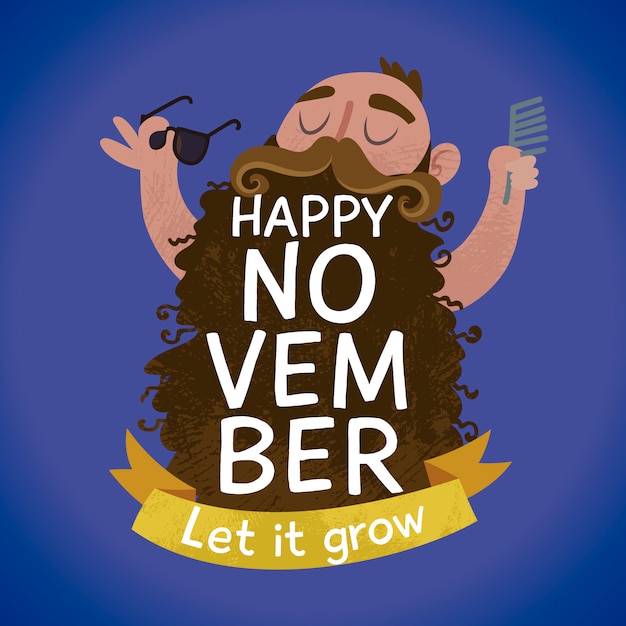 Free Vector funny movember background