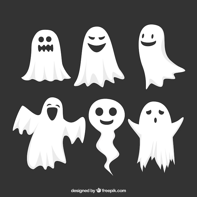 Funny pack of halloween ghosts