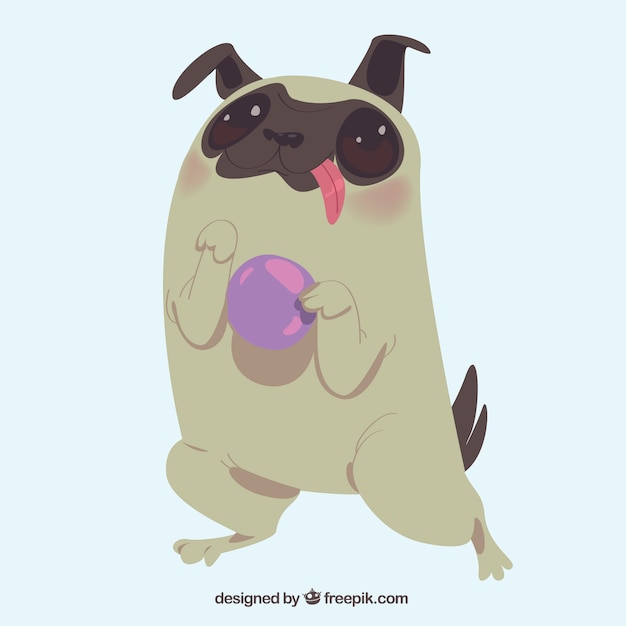 Free Vector funny pug background