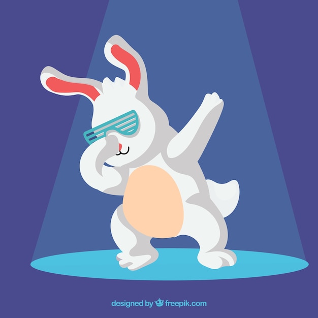 Free Vector funny rabbit doing dabbing