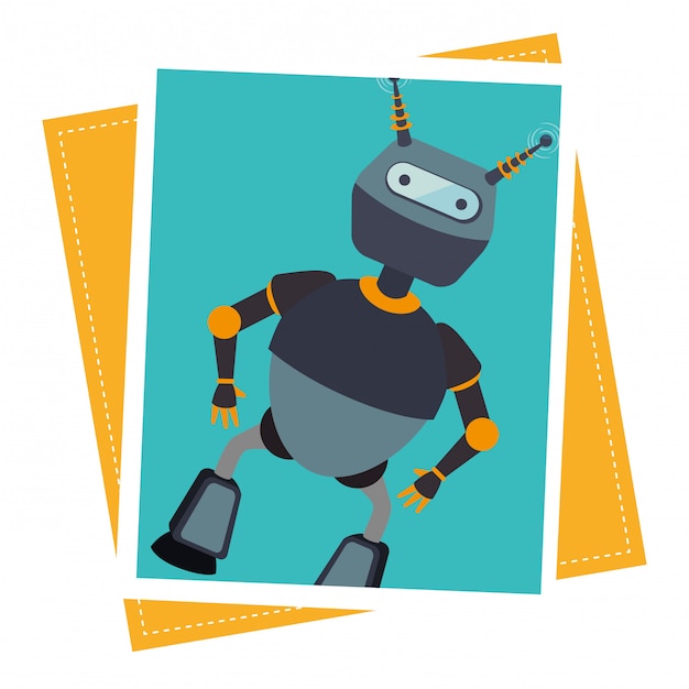 Free Vector funny robot cartoon