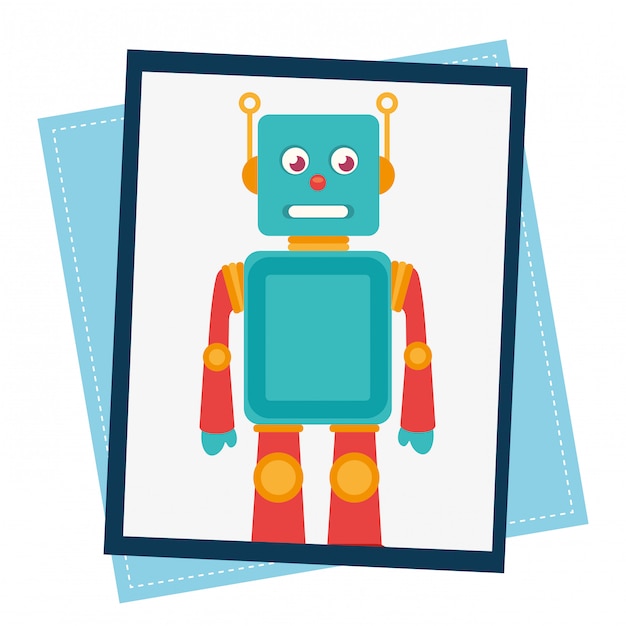 Free Vector funny robot cartoon