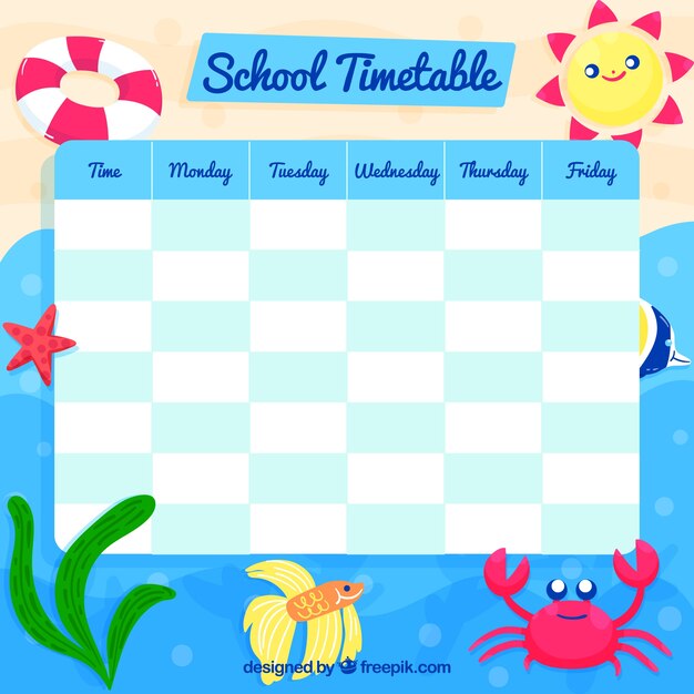 Funny school timetable design