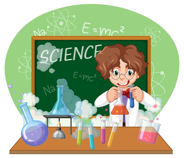 Free Vector funny scientist experiment in laboratory