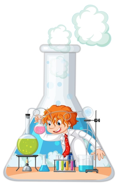 Funny scientist experiment in laboratory