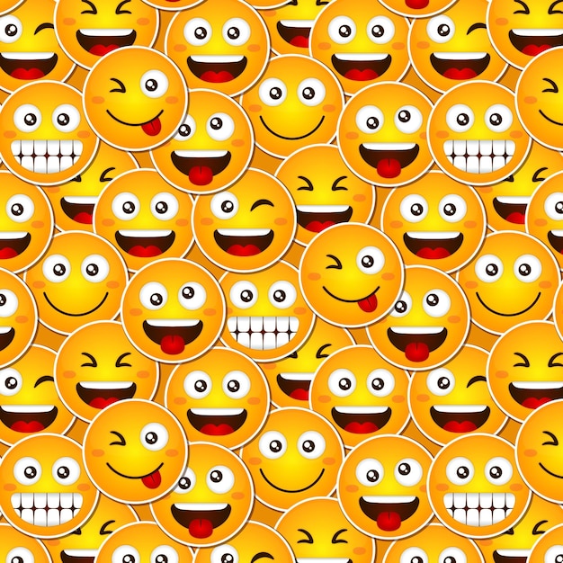 Free Vector funny smile emoticons pattern