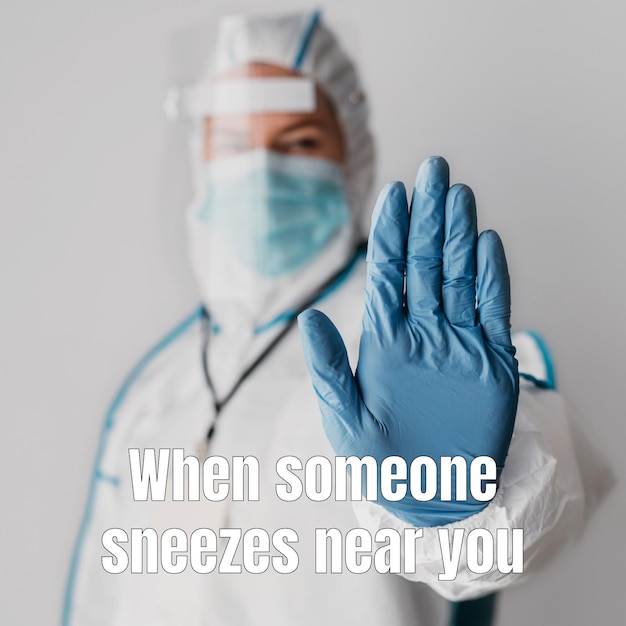 Free Vector funny sneeze coronavirus meme