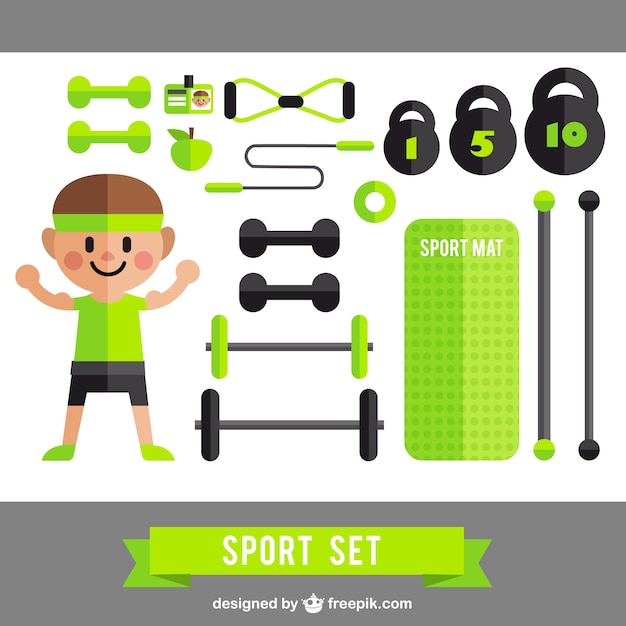 Free Vector funny sport set