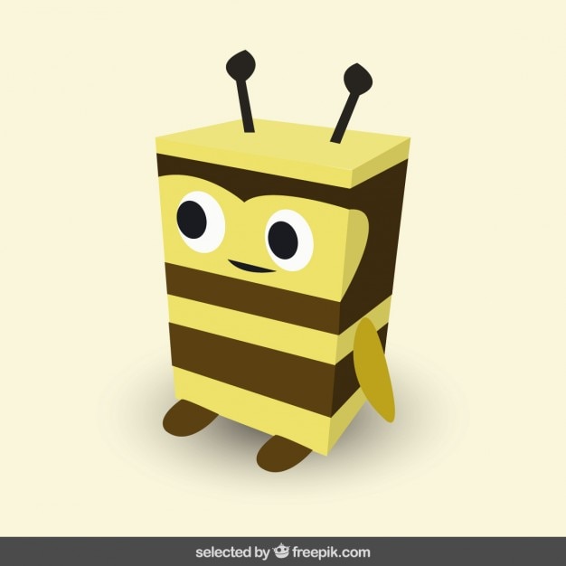 Free Vector funny squared bee