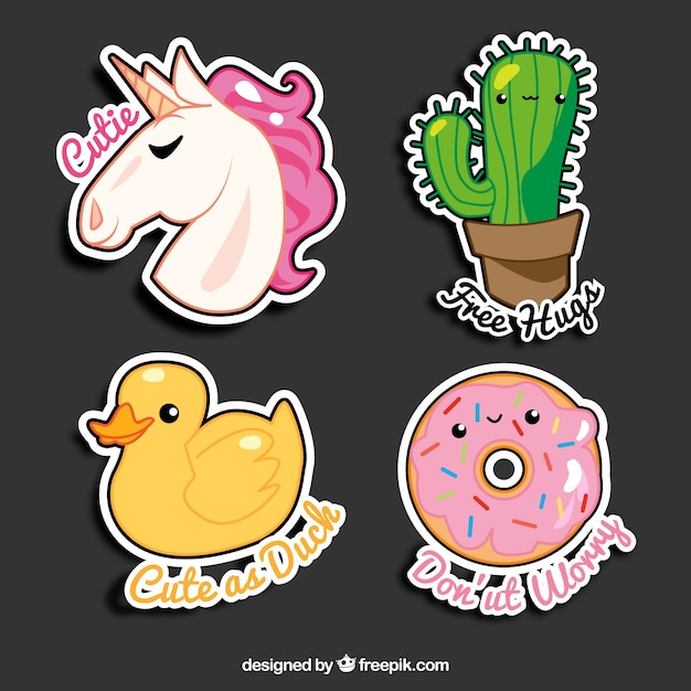 Free Vector funny sticker collection