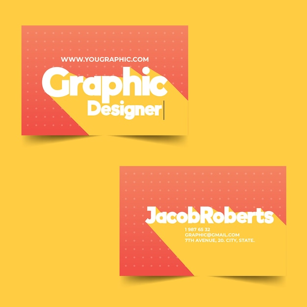 Free Vector funny template business card for graphic designer