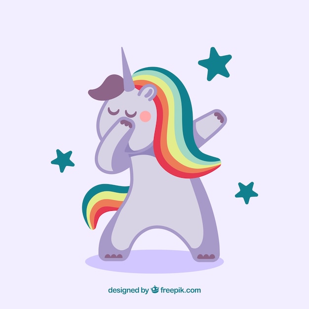 Funny unicorn doing dabbing