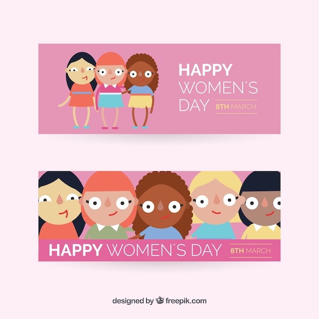 Funny woman day banners