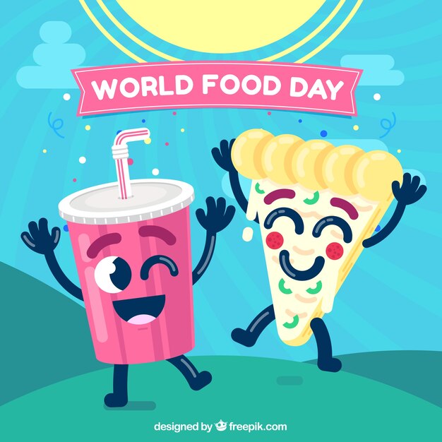 Funny world food day background