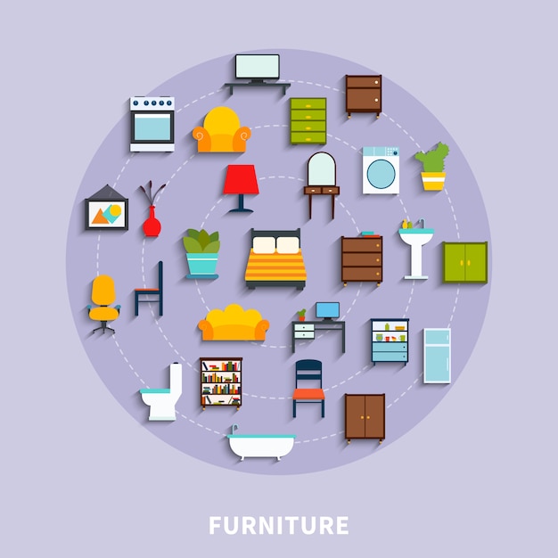 Free Vector furniture concept illustration