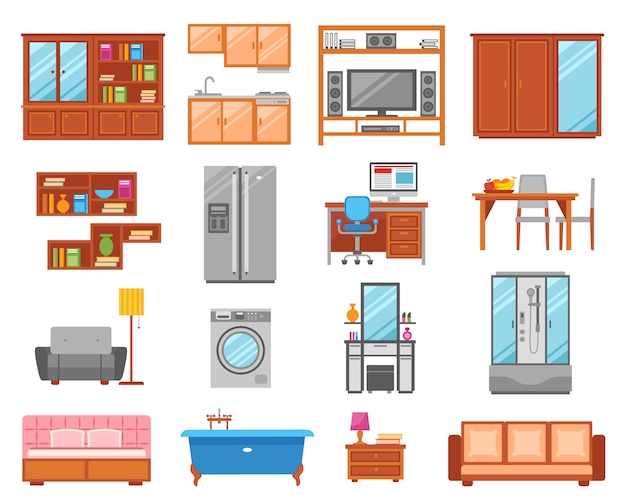 Furniture Isolated Icon Set