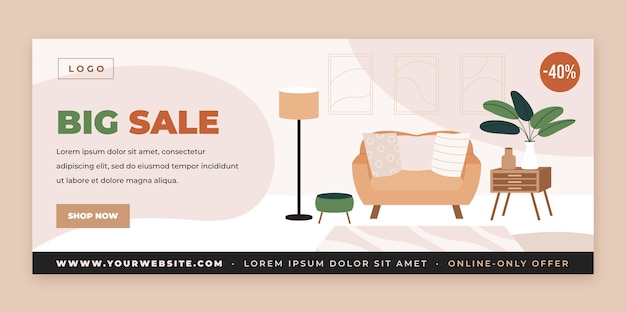 Furniture sale banner template