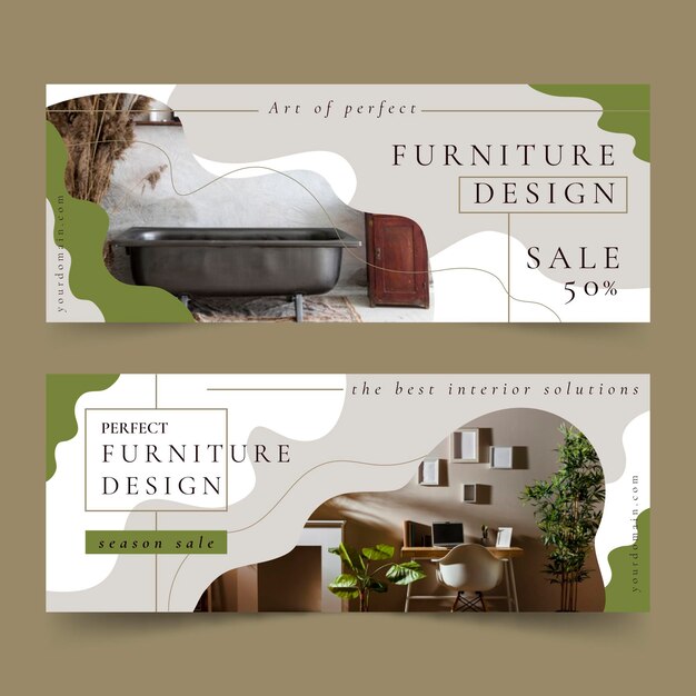 Furniture sale banners with discount