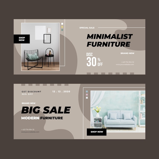 Furniture sale banners with photo