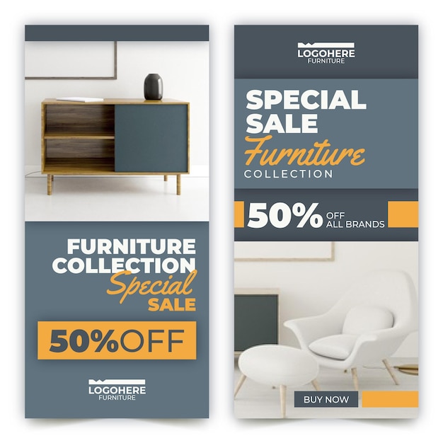 Furniture sale banners with photo